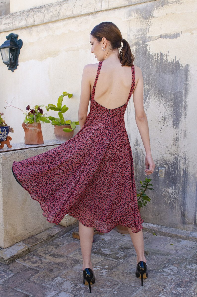 Vestido de leopardo rojo - Imagen 3